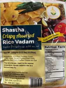 Shastha Crispy Assorted Rice Vadam 600 Gms