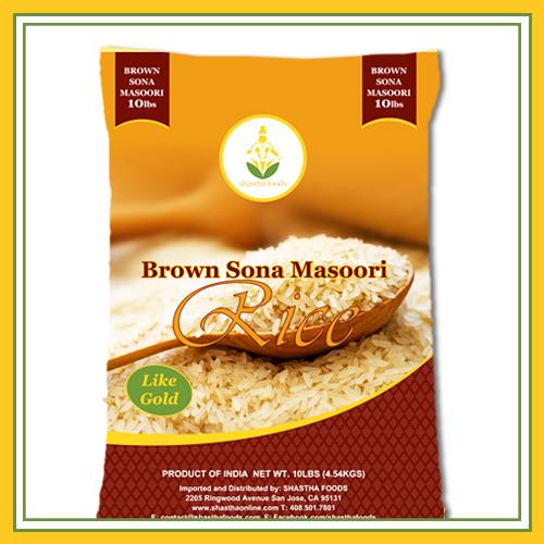 Shastha Brown Sona Masoori Rice 10 lbs